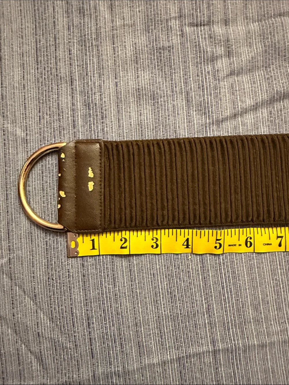 Women's Wide Elastic Belt with Gold Toggle Hardware - Brown